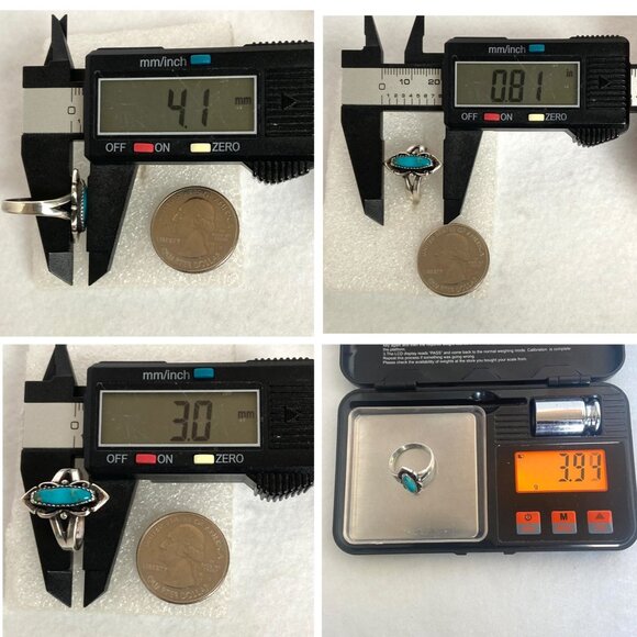 VTG Bell Trading Sterling Silver 925 Southwest Style Oval Turquoise Ring Sz 7.5 - Picture 11 of 16